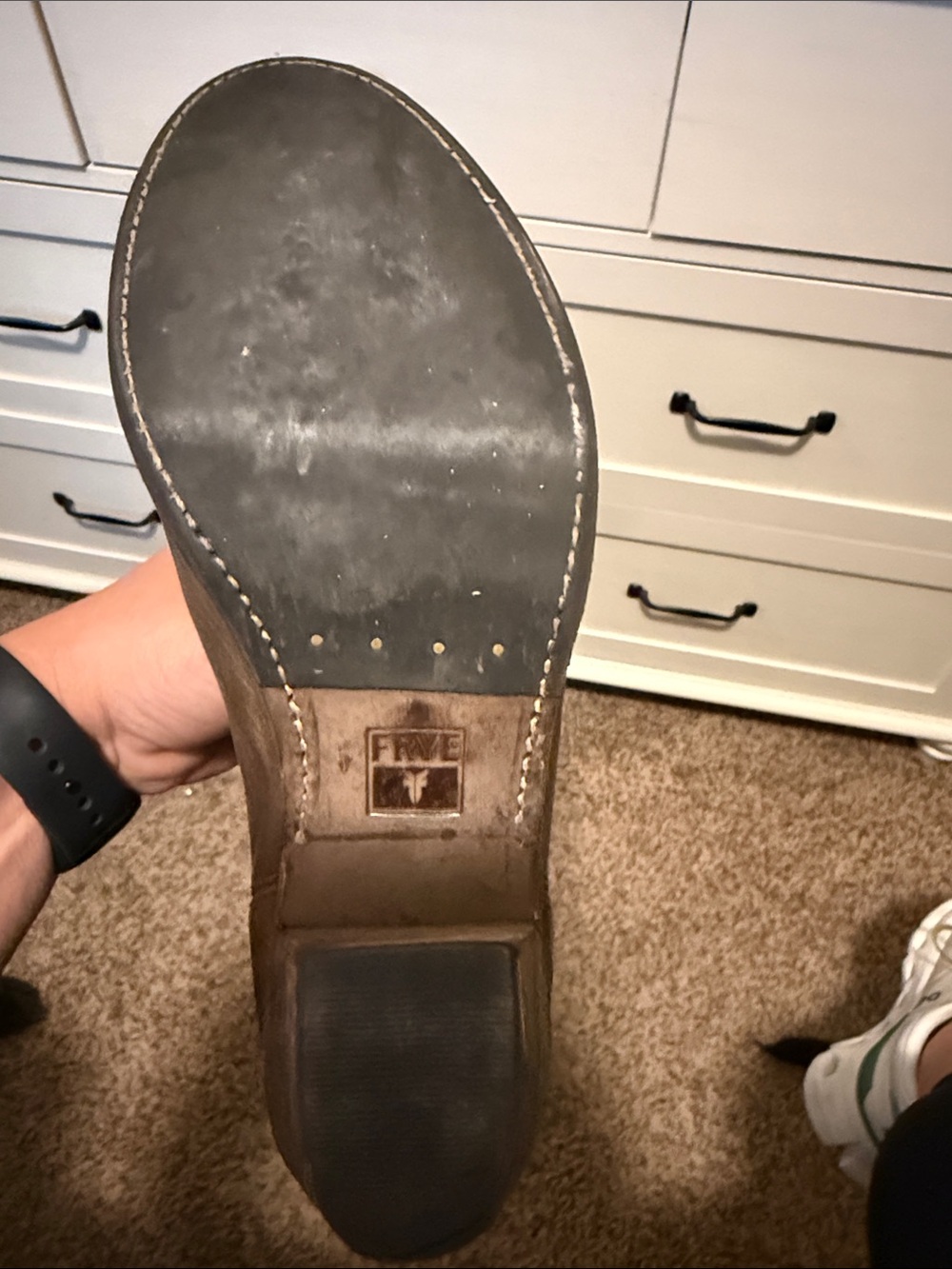 Frye Taupe Leather Western Ankle Bootie - Picture 2 of 5